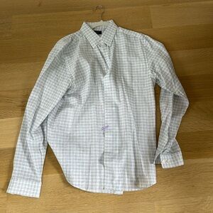 COPY - Theory white grid pattern shirt